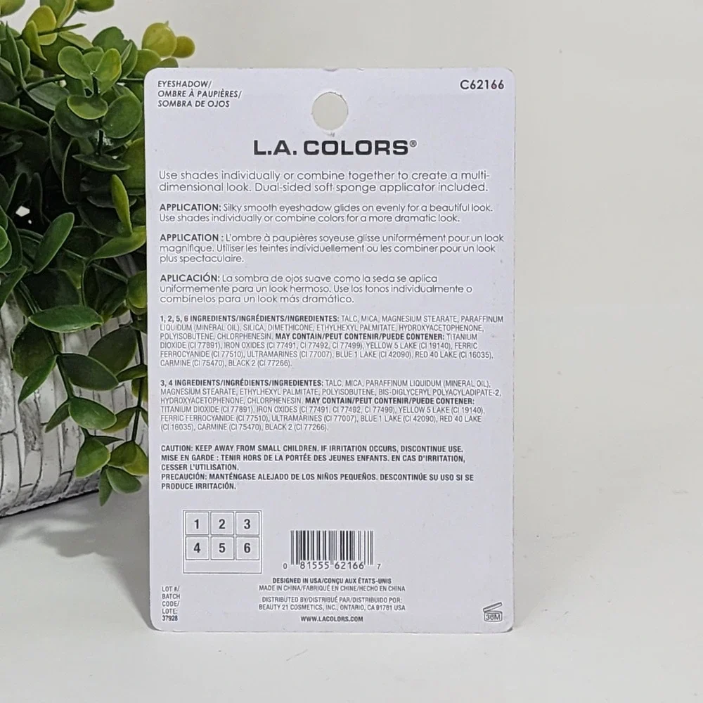 L. A. Colors 6 Color Eyeshadow Almost Nude Palette New Unopened Crease proof
